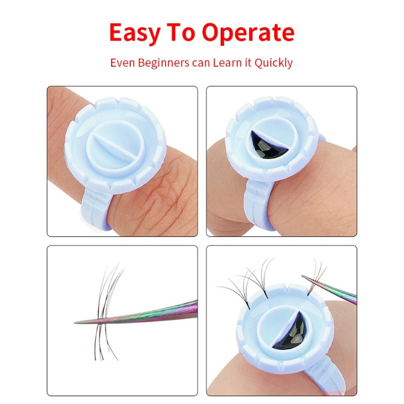 Eyelash Extension Usa - 100 Stuks Wegwerp Wimperlijm Ring Cup