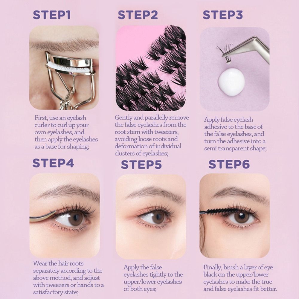 Eyelash Extension Wispy - 12 Rijtjes Natuurlijk Uitziende Kunstwimpers, Pluizige