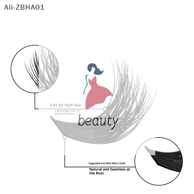 Eyelash Extension Wispy - 3D Faux Mink Wimperextensions, Pluizige Wimperverlenging,